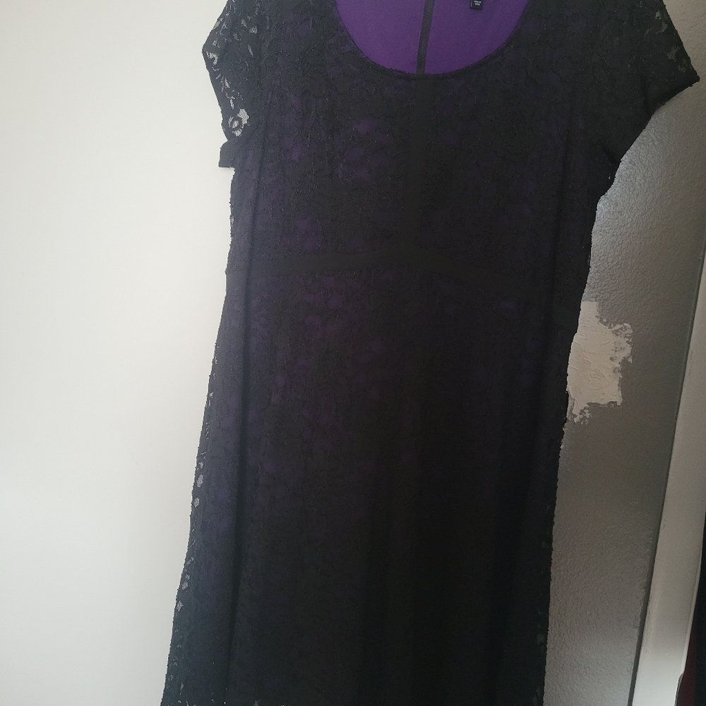 Torrid black/purple lace dress size 18